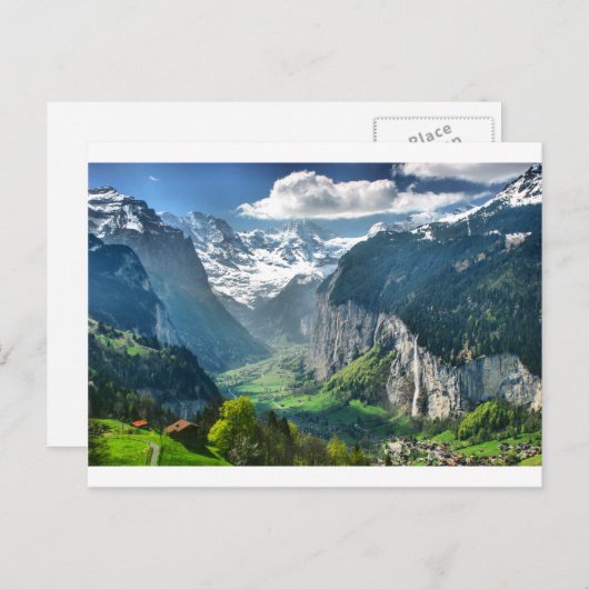 Phantastische Schweizer Alpen Postkarte (Vorne/Hinten)