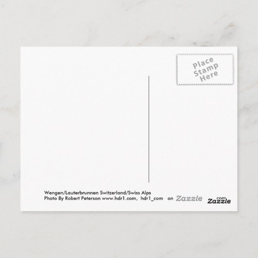 Phantastische Schweizer Alpen Postkarte (Rückseite)