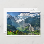 Phantastische Schweizer Alpen Postkarte (Vorne/Hinten)
