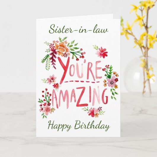 PHANTASTISCHE SCHWESTER AUF IHRER GEBURTSKARTE KARTE (Gelbe Blume)