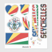 Phantastische Seychellen - Staatssymbole Aufkleber (Blatt)