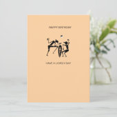 Phantastische Silhouette Tänzer Orange Geburtstag Karte (Stehend Vorderseite)