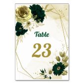 Phantastische smaragdgrüne Elfenbeingold Blume geo Tischnummer (Vorderseite)