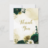 Phantastische smaragdgrüne Elfenbeingolden-Blume Dankeskarte (Vorderseite)