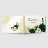 Phantastische smaragdgrüne Elfenbeingolden-Blume Gästebuch (Voll)