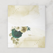 Phantastische smaragdgrüne Elfenbeingolden-Blume p Platzkarte (Außenseite Aufgefaltet)