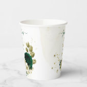 Phantastische smaragdgrüne Elfenbeingolden-Blume Pappbecher (Links)