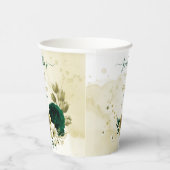 Phantastische smaragdgrüne Elfenbeingolden-Blume Pappbecher (Rechts)