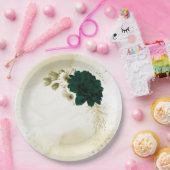 Phantastische smaragdgrüne Elfenbeingolden-Blume Pappteller (Party)