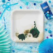 Phantastische smaragdgrüne Elfenbeingolden-Blume Pappteller (Party)