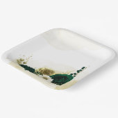 Phantastische smaragdgrüne Elfenbeingolden-Blume Pappteller (Gewinkelt)