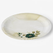 Phantastische smaragdgrüne Elfenbeingolden-Blume Pappteller (Schrägansicht)