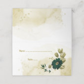 Phantastische smaragdgrüne Elfenbeingolden-Blume Platzkarte (Außenseite Aufgefaltet)