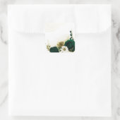 Phantastische smaragdgrüne Elfenbeingolden-Blume Quadratischer Aufkleber (Tasche)