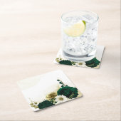 Phantastische smaragdgrüne Elfenbeingolden-Blume Rechteckiger Pappuntersetzer (Vor Ort)