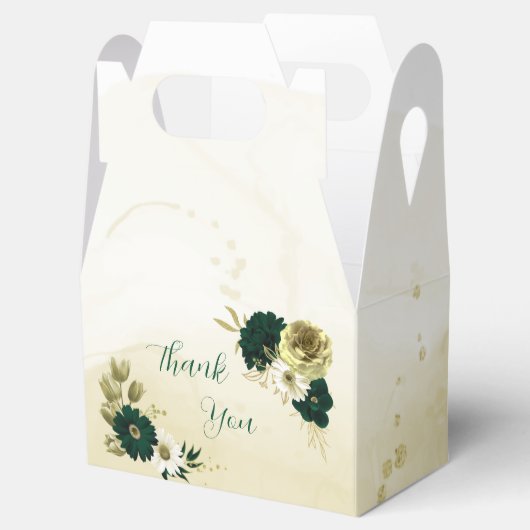 Phantastische Smaragdgrüne Elfenbeingoldverheiratu Geschenkschachtel (Geöffnet)