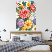 Phantastische Sommergarten Farbige Blume Leinwanddruck (Insitu (Schlafzimmer))