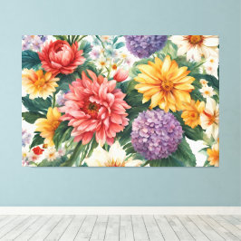 Phantastische Sommergarten Farbige Blume Leinwanddruck