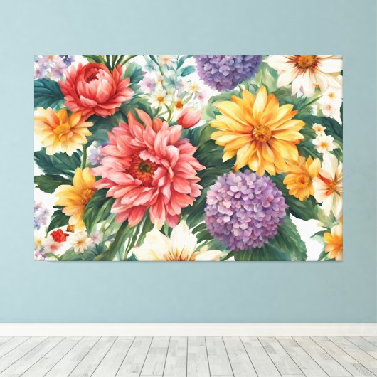 Phantastische Sommergarten Farbige Blume Leinwanddruck (Insitu (Holzboden))