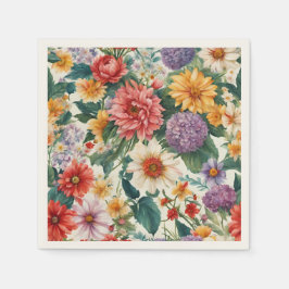 Phantastische Sommergarten Farbige Blume Serviette