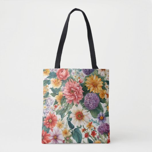 Phantastische Sommergarten Farbige Blume Tasche (Vorderseite)