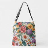 Phantastische Sommergarten Farbige Blume Tragetaschen Mit Langen Trägern (Rückseite)