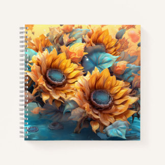Phantastische Sonnenblumen Banca del Gottardo Notizblock