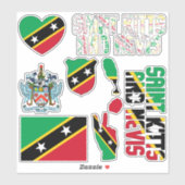 Phantastische St. Kitts und Nevis Shapes National Aufkleber (Blatt)