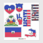 Phantastische Staatssymbole für Haiti Aufkleber (Blatt)