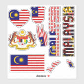 Phantastische Staatssymbole für Malaysia Aufkleber (Blatt)