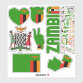 Phantastische Staatssymbole in Sambia Aufkleber (Blatt)