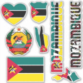 Phantastische Staatssymbole von Mozambique Aufkleber (Vorderseite)