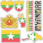 Phantastische Staatssymbole von Myanmar Aufkleber (Vorderseite)