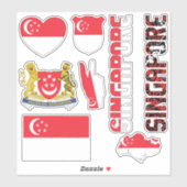 Phantastische Staatssymbole von Singapur Aufkleber (Blatt)