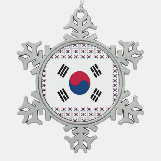 Phantastische Südkorea-Keramik Schneeflocken Zinn-Ornament (Vorderseite)
