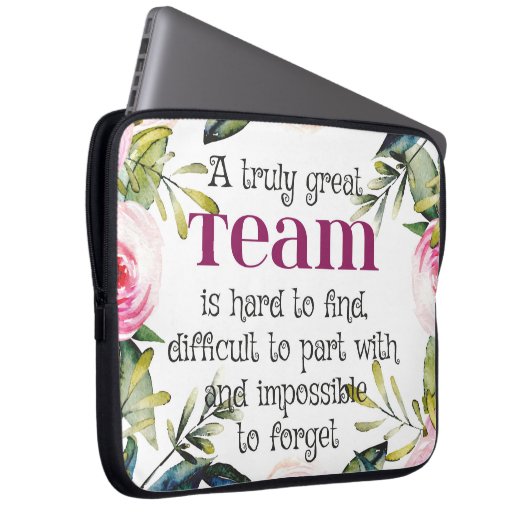 Phantastische Teamarbeit dank Zitat Büromauer-Kuns Laptopschutzhülle (Vorne Rechts)