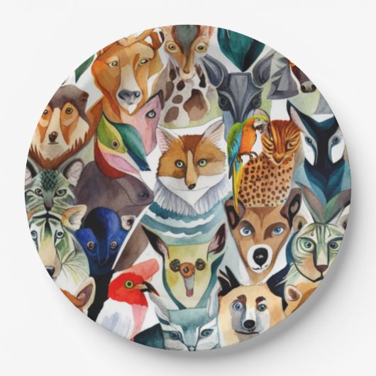 Phantastische Tiere Pappteller (Vorderseite)