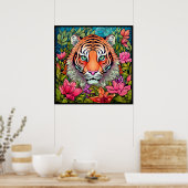 Phantastische Tiger-Kunst im Jungle-Poster Poster (Küche)