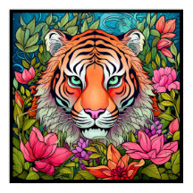 Phantastische Tiger-Kunst im Jungle-Poster