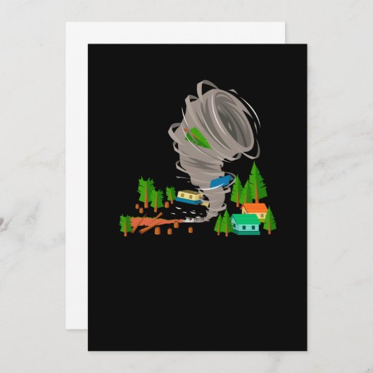 Phantastische Tornado- und Sturmtaucher Einladung (Vorne/Hinten)