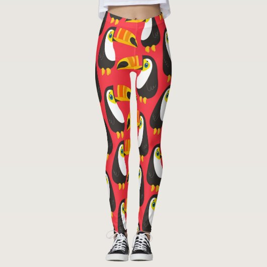 Phantastische Toucan Birds Leggings (Vorderseite)