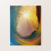 Phantastische Tropenwelle bei Sonnenuntergang Puzzle (Vertikal)