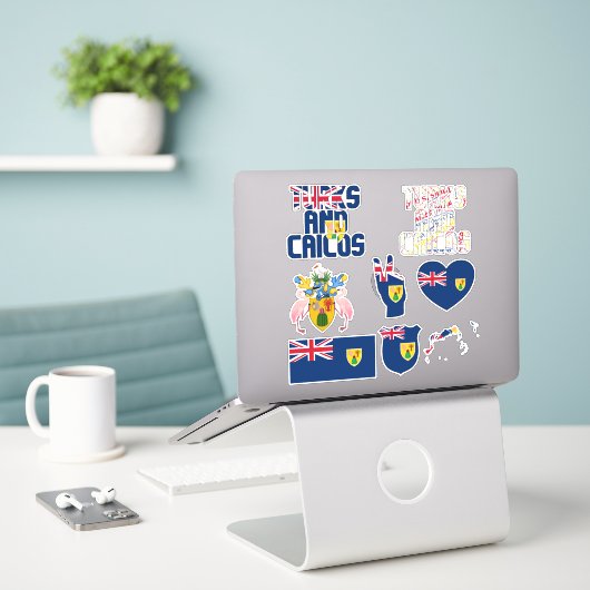 Phantastische Türken und Caicos - Staatssymbole Aufkleber (Laptop auf Schreibtisch)