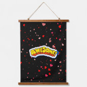 Phantastische Typografie Wandteppich Mit Holzrahmen (Vorderseite)