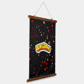 Phantastische Typografie Wandteppich Mit Holzrahmen (Gewinkelt)