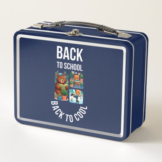 Phantastische Typografie Zurück zum Schuldesign Metall Brotdose (Vorderseite)