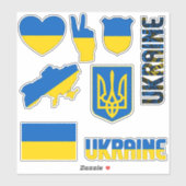 Phantastische Ukraine formt Staatssymbole Aufkleber (Blatt)