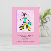 Phantastische und elegante Frau zum Geburtstag Einladung (Stehend Vorderseite)