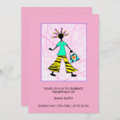 Phantastische und elegante Frau zum Geburtstag Einladung (Vorne/Hinten)