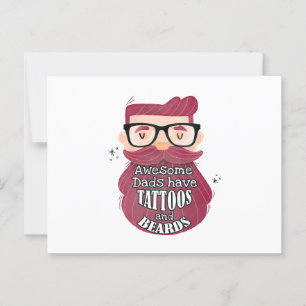 Phantastische Väter haben Tattoos und Bärte Postkarte
